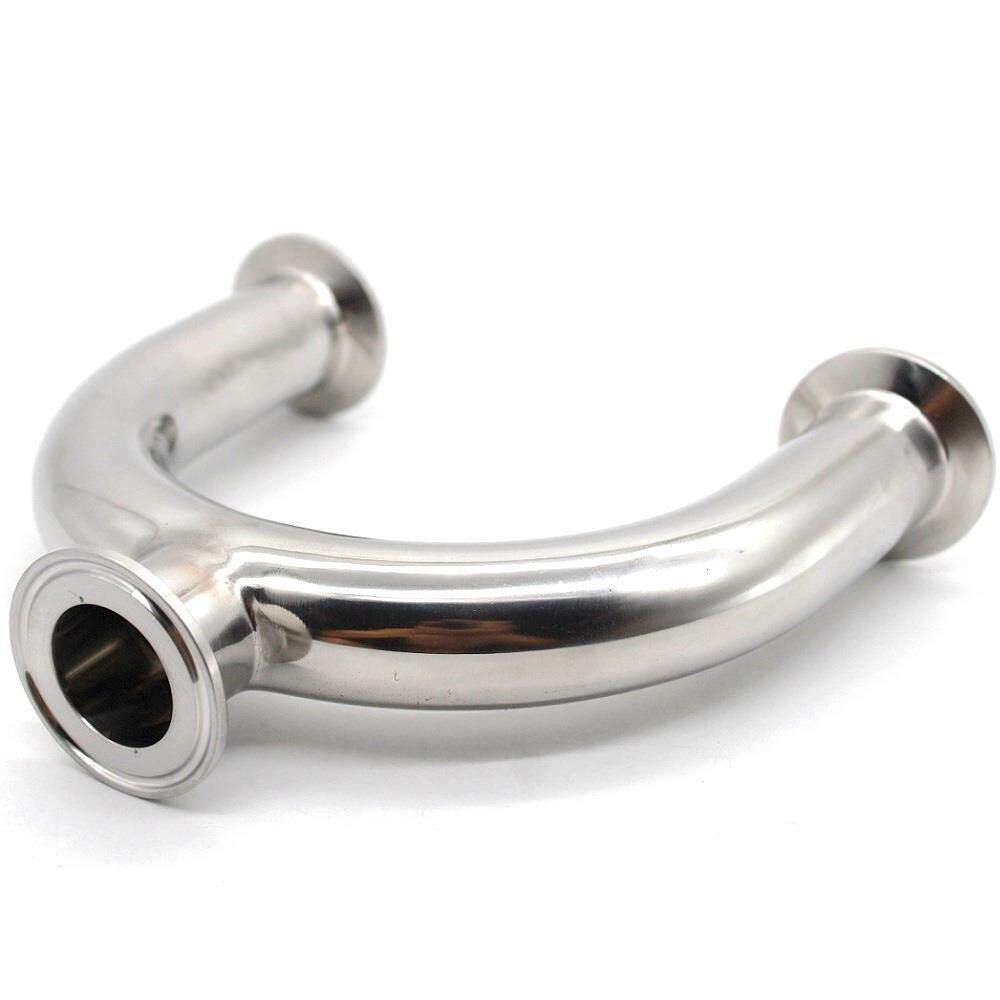 卫生级三通U型管快装卡箍式304不锈钢医用食品级快接卡盘管件