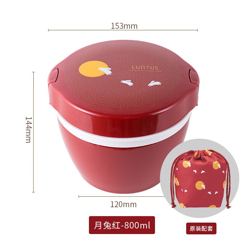 日本ASVEL不锈钢保温饭盒 保温桶双层便携式日式可微波儿童便当盒