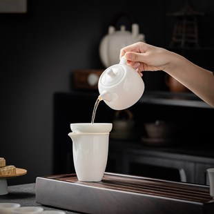 家用中式 白瓷茶具套装 陶瓷功夫茶具茶壶盖碗茶杯办公泡茶简约小套