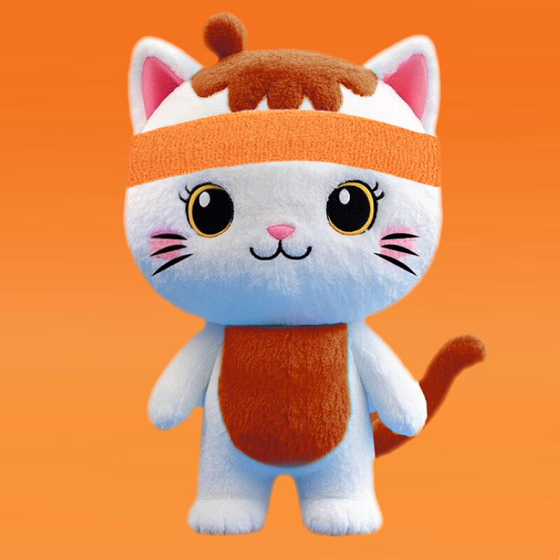 梦中情猫毛绒玩具公仔儿童生日礼物女孩猫咪女友抱枕橙橙发带组合