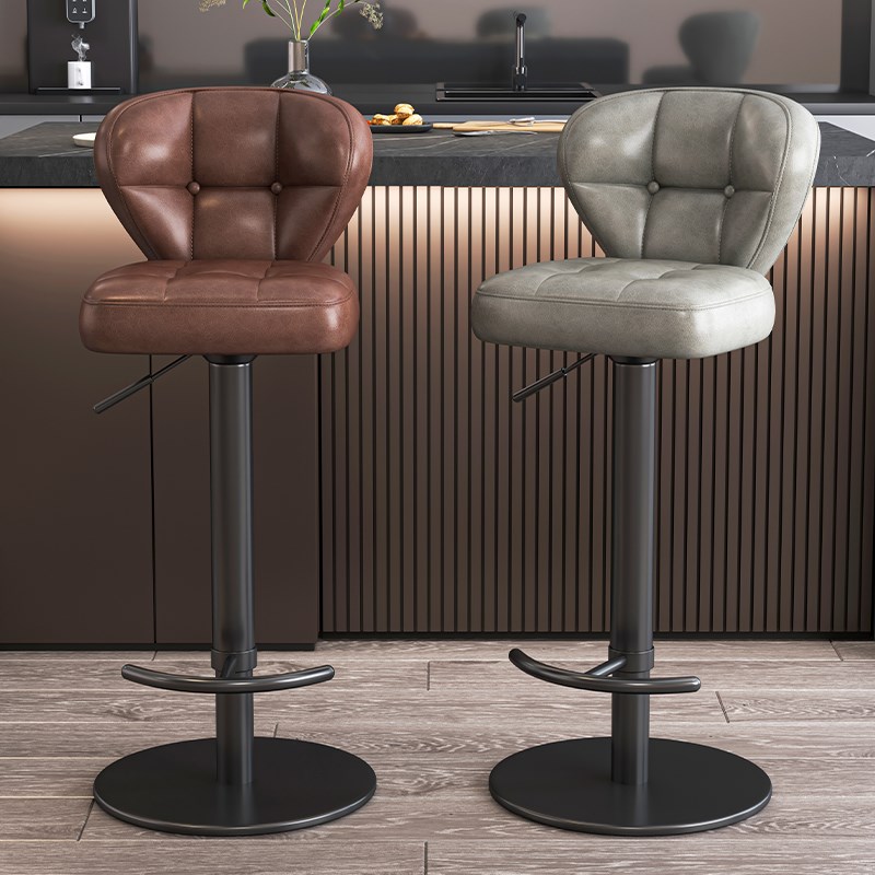 高脚凳升降旋转小圆凳靠背椅子旋转前台收银椅酒吧椅美容院圆凳子