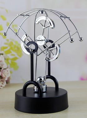 金属永动仪牛顿摆创意海豚旋转电磁摇摆器办公室装饰摆件生日礼物