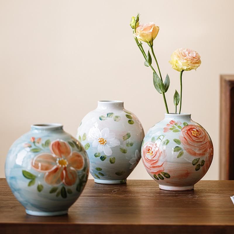 景德镇纯手工手绘中式复古陶瓷水培插花可养鲜花花瓶客厅装饰摆件,家居饰品,花瓶,淘宝优惠券,粉丝福利购,淘宝优惠卷