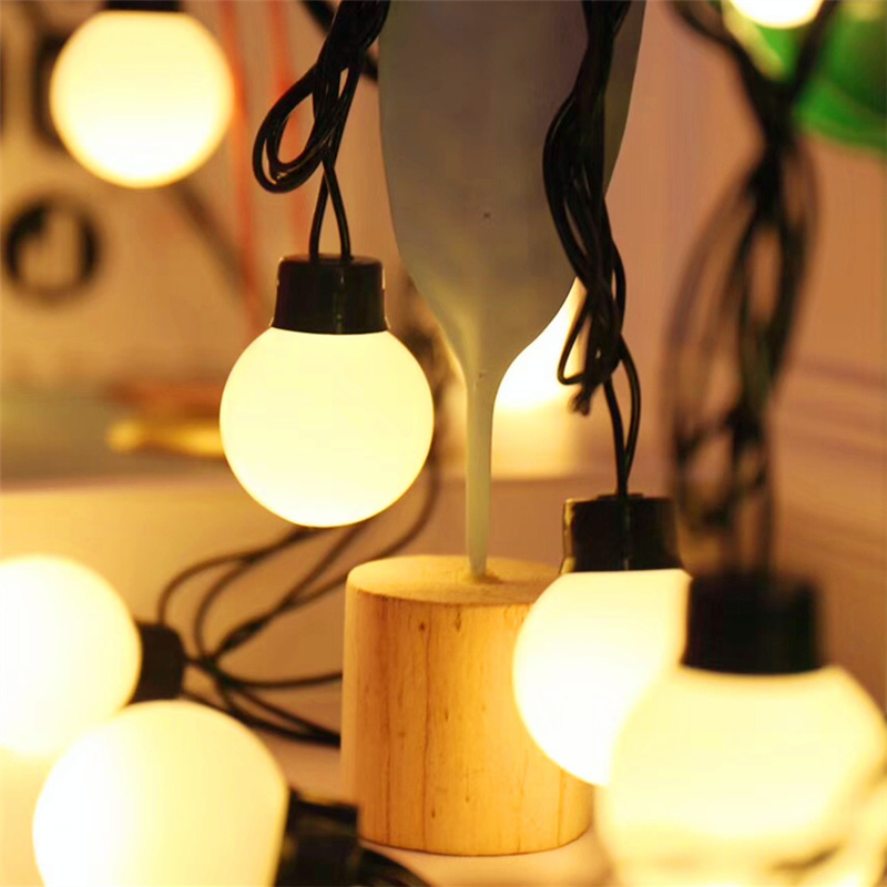 led彩灯串灯4cm大圆球串灯婚庆摄影装饰灯节日灯串闪灯户外防水灯