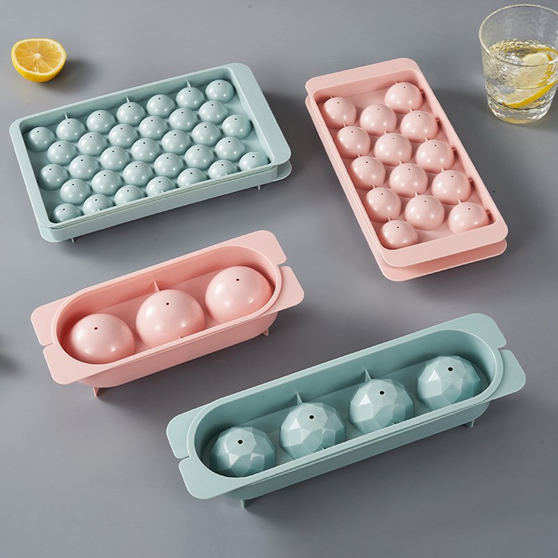 33球带盖制冰盒夏季diy冰格圆球冰格家用冻冰块模具储冰
