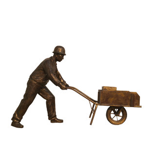 定制挖煤开山矿工雕塑定做工程师程序员人物雕像订造桥开火车摆件