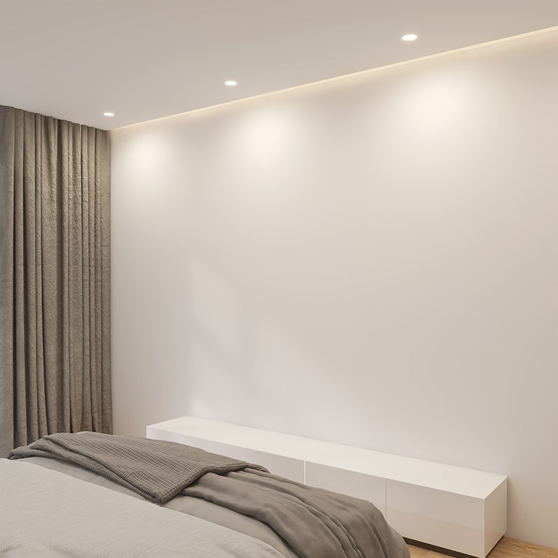 led全光谱筒灯8w 10w防眩嵌入式无主灯窄边家用智能开孔75 90mm