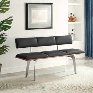 长条凳轻奢实木长凳餐椅设计师餐饮商用条凳休息等位带靠背长凳子