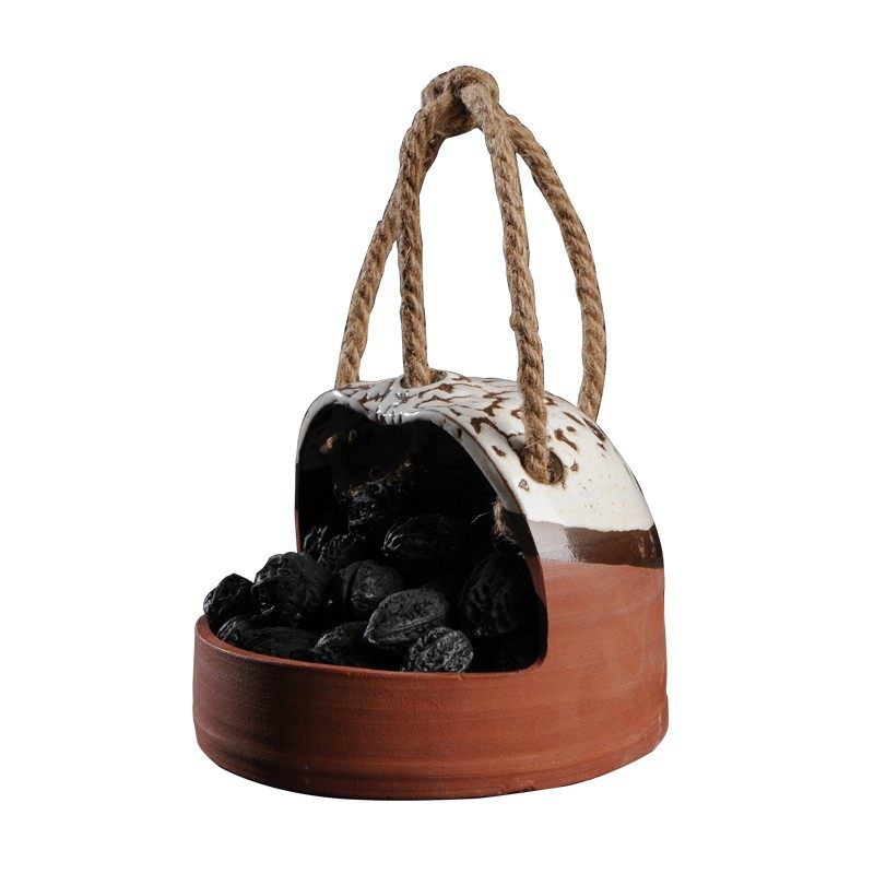 手工制作碳钵茶艺手提装炭篮茶炉配件功夫茶茶道零配起火果木炭盆