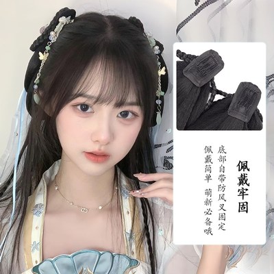 汉服头饰假发古风发包一体式全套头饰盘发发髻古装明制懒人垫发包