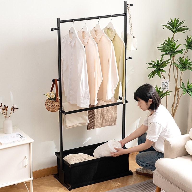 挂衣架落地式衣帽架卧室床边晚上放脱下的衣服神器衣柜置物架晾衣