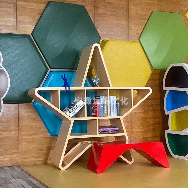 党群党建书架红色文化主题图书创意阅读活动室收纳存储置物柜定制