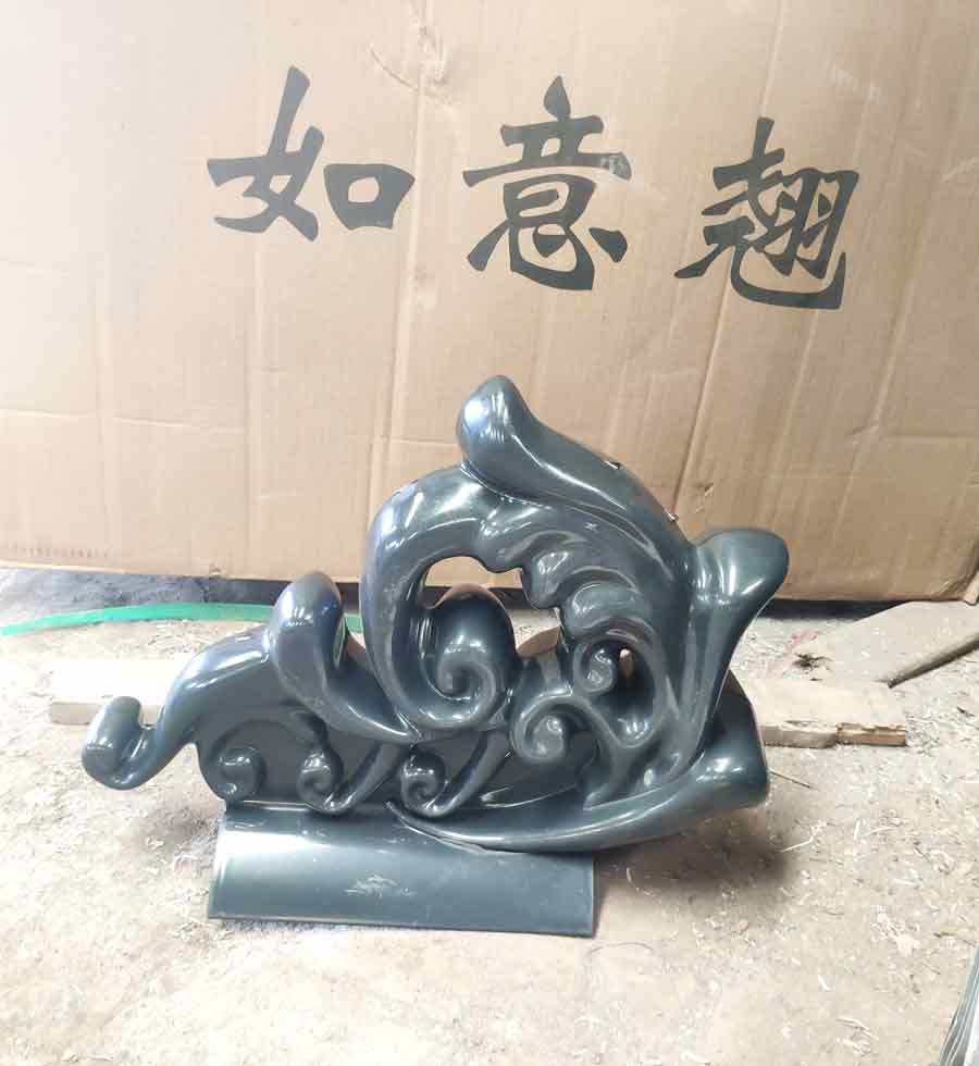 树脂瓦造型如意翘祥云吉祥如意正吻翘角仿古屋顶装饰屋脊配件