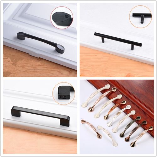 柜门拉手抽屉把衣橱子黑色欧式96办公书桌梳妆台床头茶单双孔明装