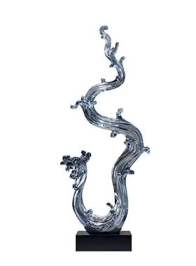 风生水起轻奢高档大摆件玄关造景客厅入户进门入门高装饰品高级感