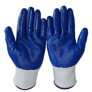 劳保手套鲁光丁腈挂胶涂胶手套 丁腈晴浸胶耐磨工作防护胶皮手套