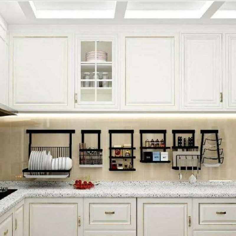 黑色不锈钢可折叠碗架沥水篮免打孔锅盖架挂墙刀板架壁挂式调料架,厨房/烹饪用具,厨房墙壁置物架/厨房墙壁挂架,淘宝优惠券,粉丝福利购,淘宝优惠卷