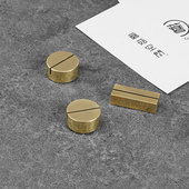 咖啡店出餐展示托 卡片照片架 号牌底座 黄铜复古名片座 蘑菇空间