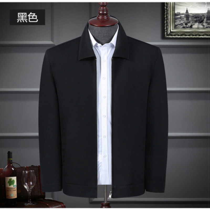 男装秋装中年男本命年大红色夹克爸爸中老年老人酒红色老年人外套