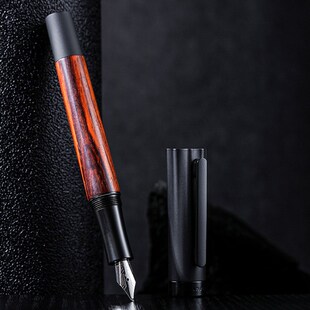 半句木杆钢笔学生练字硬笔书法笔商务办公墨水笔送礼礼品木制钢笔