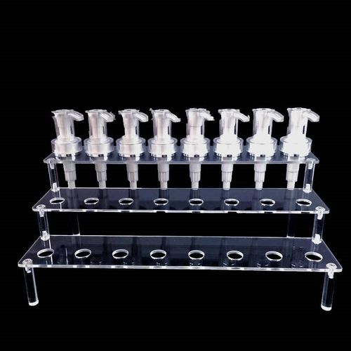 亚克力多层可拆透明鸭嘴泵头喷头展架塑料泵头收纳展示小工具货架