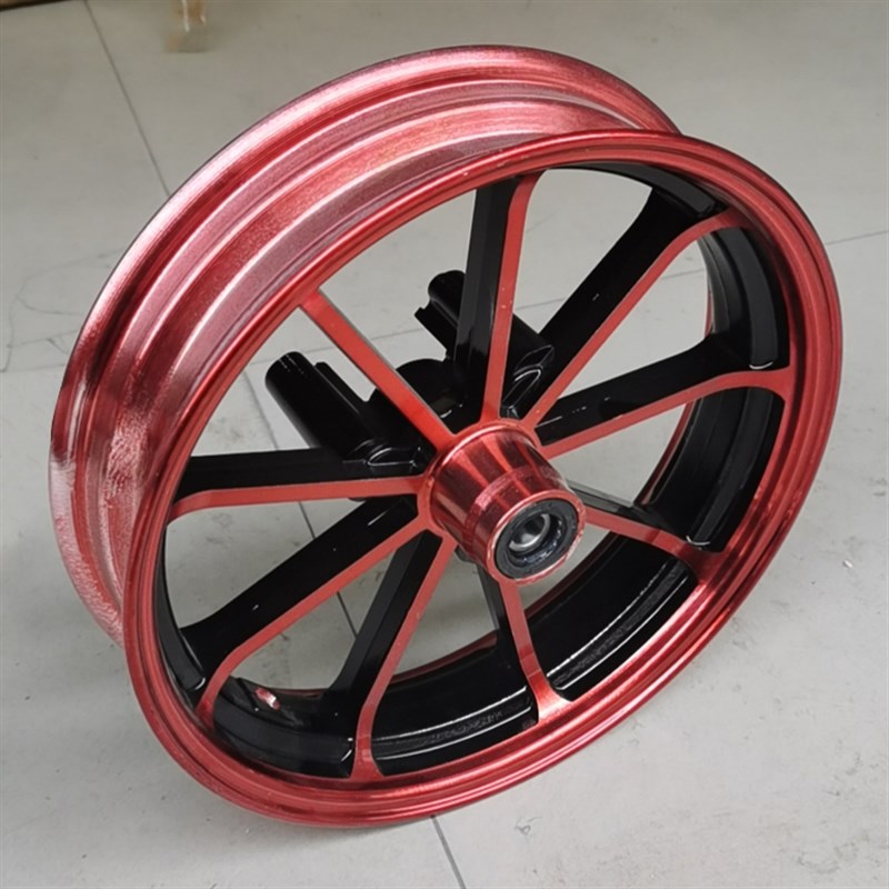 祖玛电摩电动车改装大盘碟刹前轮毂小帅哥10寸前钢圈6201轴