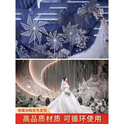 新款风车婚庆道具大摆件旋转摩天轮舞台铁艺路引系列装饰布置场景