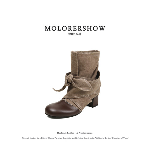 MOLORERSHOW手工复古粗跟