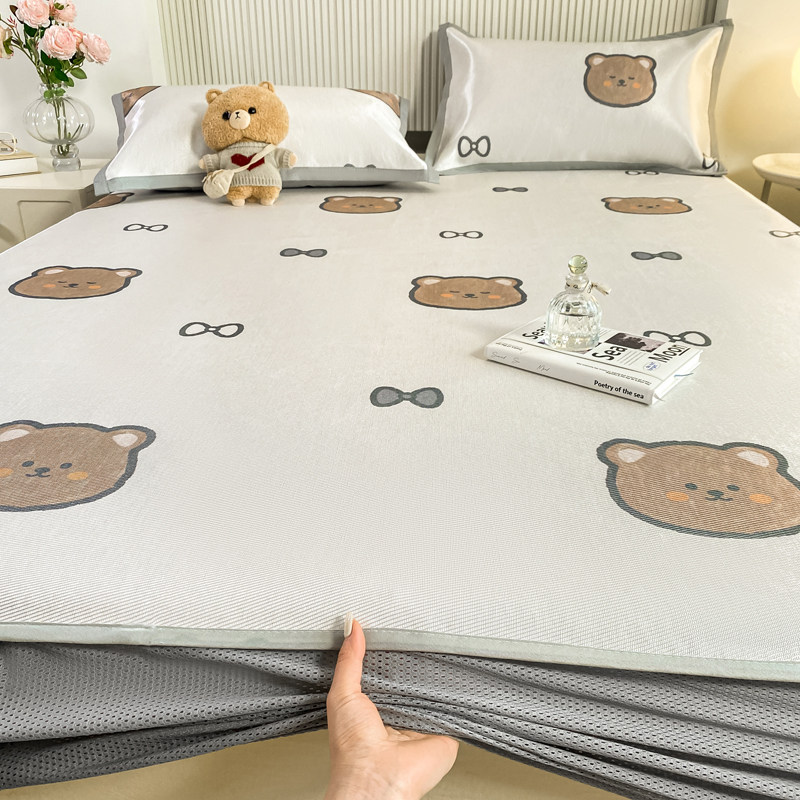 冰丝凉席夏天2024新款夏季藤席子竹草可水洗床笠款宿舍学生三件套,床上用品,冰丝席,淘宝优惠券,粉丝福利购,淘宝优惠卷