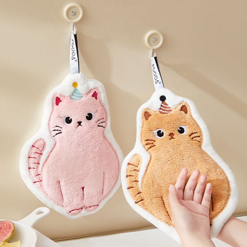 可爱擦手巾挂式加厚超强吸水不掉毛卫生间洗手小方巾毛巾厨房抹布,家庭/个人清洁工具,厨房擦手巾,淘宝优惠券,粉丝福利购,淘宝优惠卷