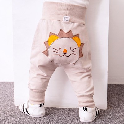 宝宝秋冬纯棉高腰护肚大PP裤男女小童装婴幼儿加绒加厚长裤打底裤