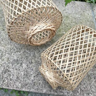 新款竹编灯笼可做高灯竹笼筐灯饰精品纯手工编织节日婚庆家居摆件