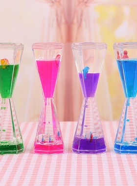 创意高脚杯带动物六角油滴水滴油漏摆件新奇特液体沙漏计时器沙漏