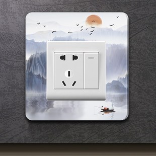 开关装饰框创意遮丑墙贴3D立体亚克力防脏防水遮挡装饰插座边框套