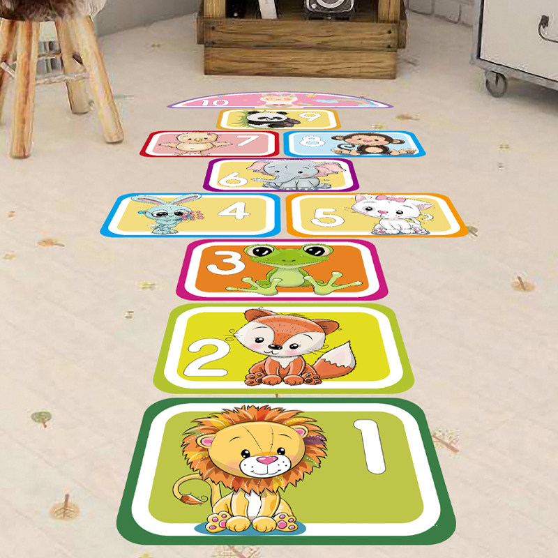 跳房子幼儿园地贴跳格子数字游戏儿童房卡通装饰墙可移除脚丫贴纸,家居饰品,软装墙贴,淘宝优惠券,粉丝福利购,淘宝优惠卷