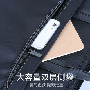 牛津布文件包手提商务男双层收纳文件袋大容量拉链会议定制公文包