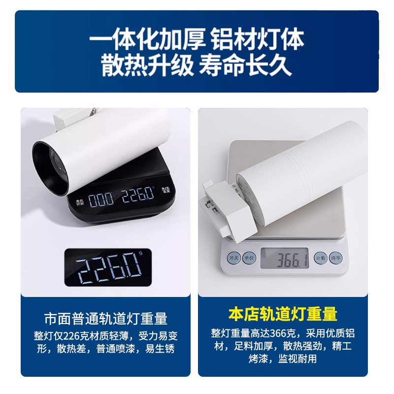 轨道灯led射灯服装店铺COB商用明装30W导轨式条家用吸顶超市天花