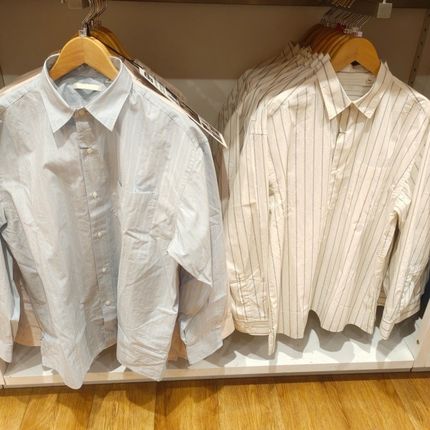 合作款/男女装宽松条纹衬衫/长袖衬衣外套休闲上衣R476025/477642