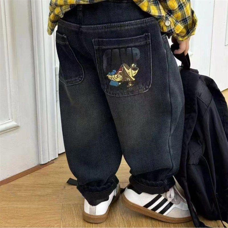 儿童装男童加绒牛仔裤秋冬装2024新款中小童休闲裤直筒裤一体绒潮,童装/婴儿装/亲子装,儿童牛仔裤,淘宝优惠券,粉丝福利购,淘宝优惠卷