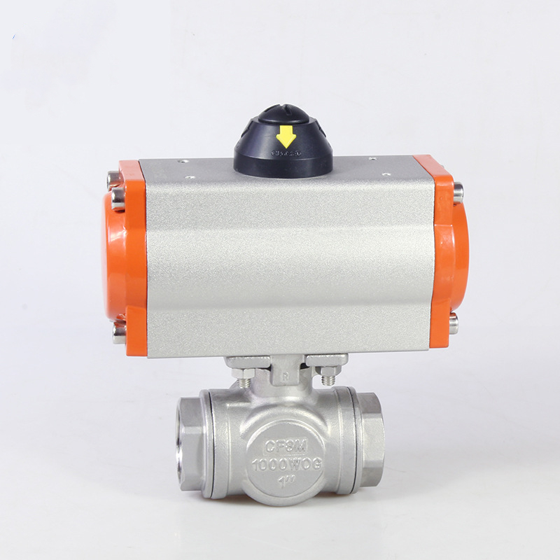 KARSON阀门Q615F-16/25/40/64R气动316不锈钢T型三通球阀DN6-100