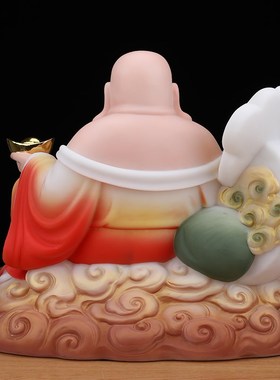 玉石大肚弥勒佛菩萨佛像宽体笑佛招财家用供奉店铺汉白玉摆件客厅