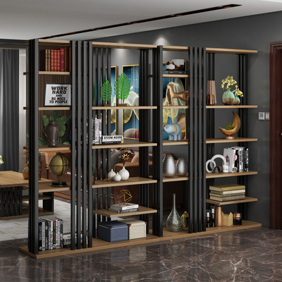 进门玄关隔断屏风中式客厅隔断墙置物架入户原木风装饰栅座屏