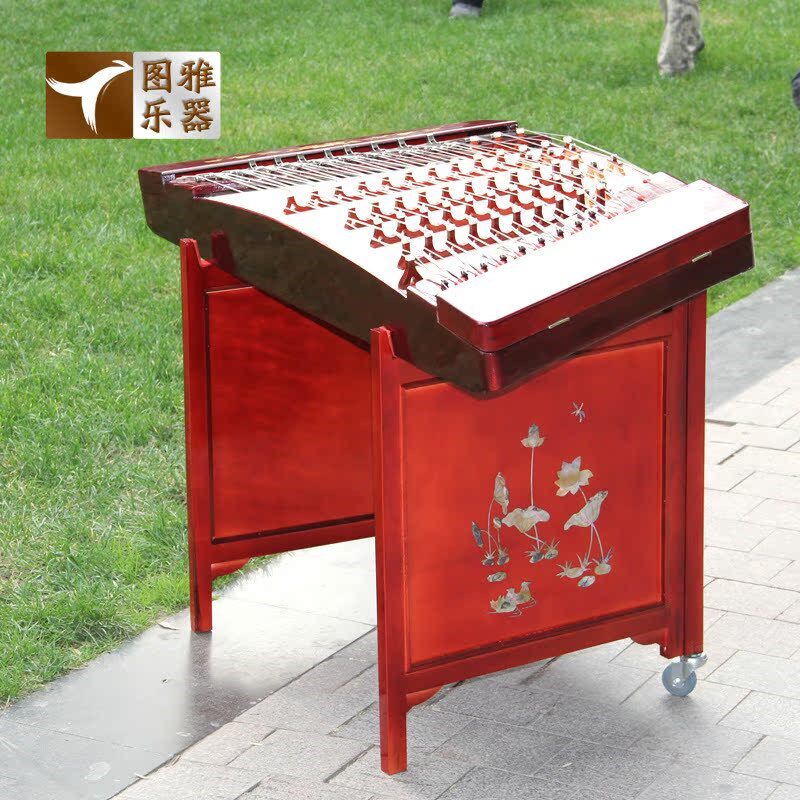 民族弹拨乐器儿童初学红色木麦草花402扬琴演奏包邮赠盒罩架YQ-01