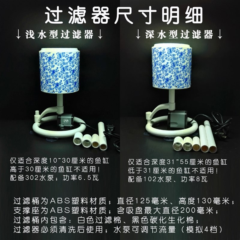 景德镇圆形陶瓷鱼缸金鱼缸过滤器喷泉加湿增氧循环内置过滤摆件