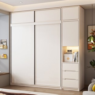 ENF级定制推拉门衣柜现代简约家用卧室小户型主卧滑移门储物衣橱