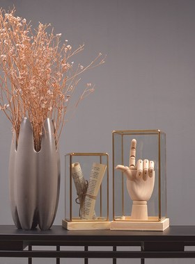 玻璃罩创意现代装饰摆件高档书柜办公室书桌玄关书房酒柜工艺品