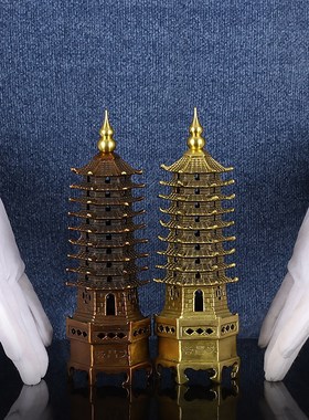 铜艺铺黄铜文昌塔工艺品家居书房办公室9层13层宝塔摆件学生礼品