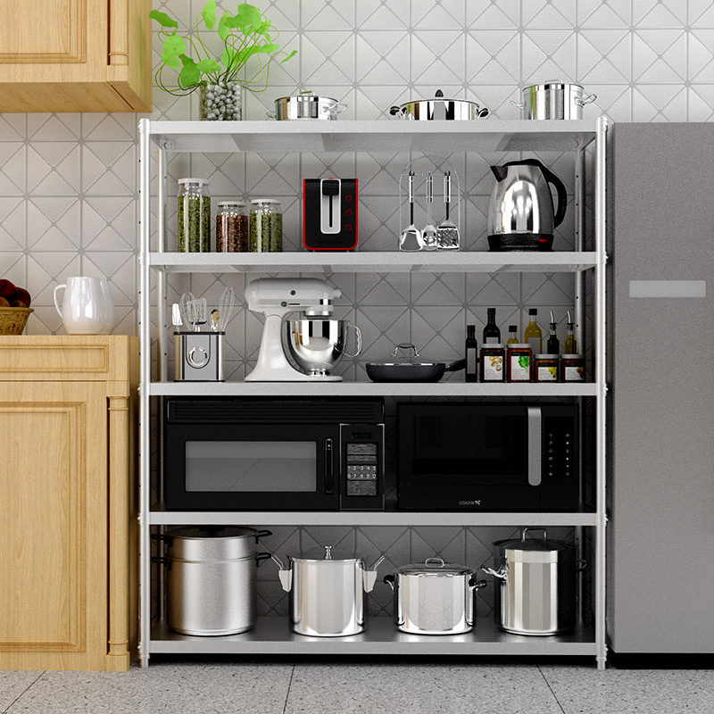 不锈钢货架置物架落地多层家用收纳架放锅碗菜整理架子储藏室架柜,商业/办公家具,仓储货架,淘宝优惠券,粉丝福利购,淘宝优惠卷