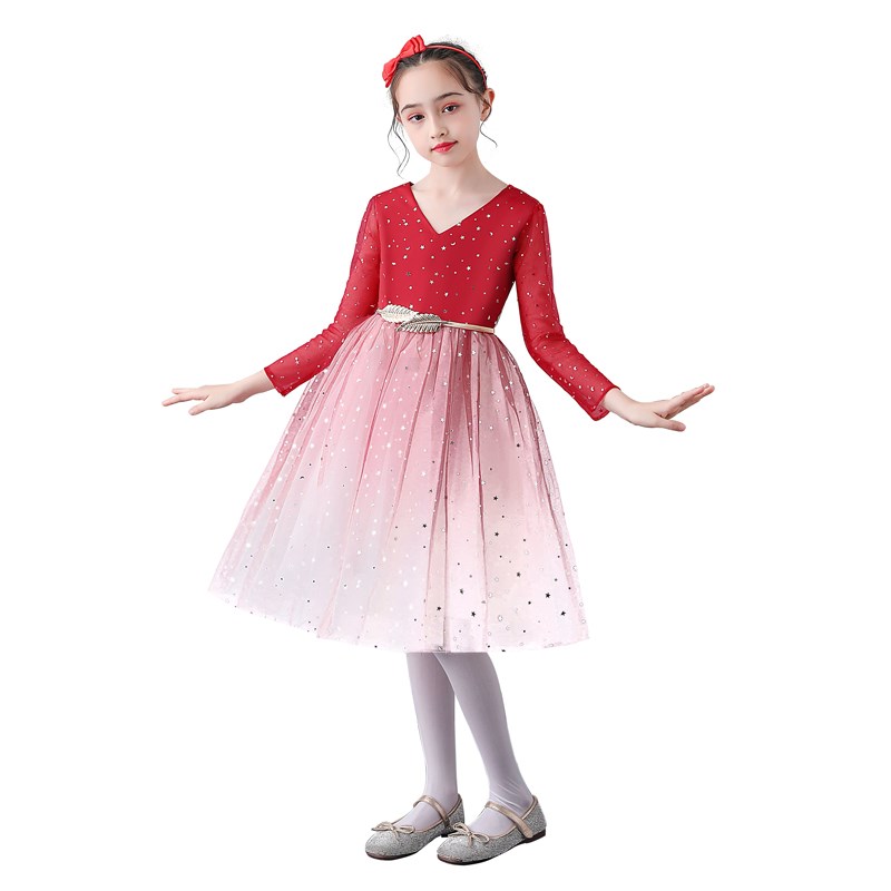 新款儿童合唱服演出服大合唱团礼服男女童小学生朗诵舞蹈表演服装