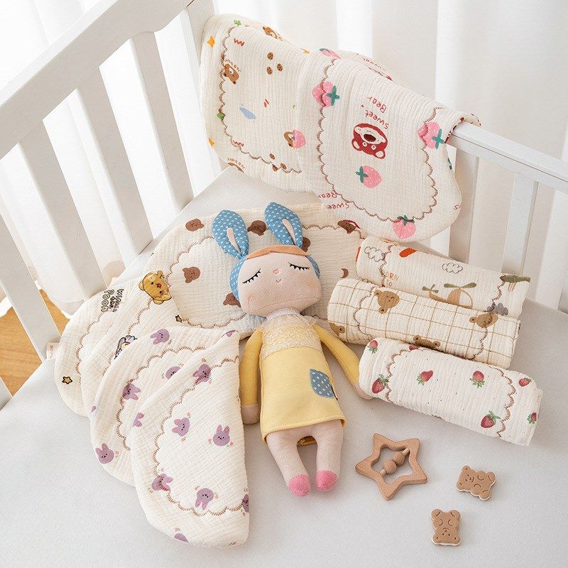 婴儿云片枕新生幼儿枕巾透气吸汗宝宝枕头0到1岁纯棉纱布儿童夏季